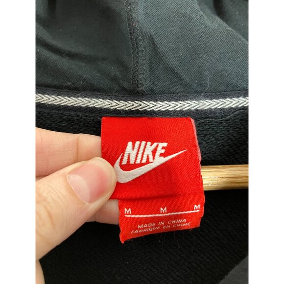 Nike Women's Medium Black Cowlneck Full Pull Over Hoodie Quilted Pattern Sleeve - Picture 6 of 10